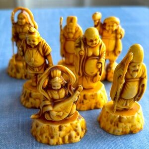 Vintage set of seven Asian lucky figures